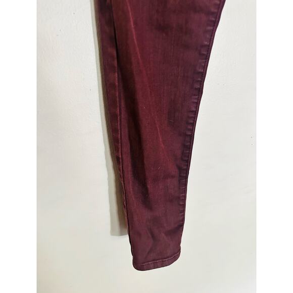 BANANA REPUBLIC Burgundy Maroon Skinny Fit Coated Denim Jeans size 27 - Picture 8 of 11